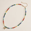Colorful Beaded Necklace with Gold Letter Initial