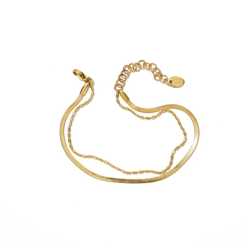 Waterproof Gold Double Layered Anklet