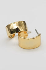 24K Gold Mini Hammered Hoops