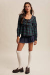 Green Plaid Holiday Blouse