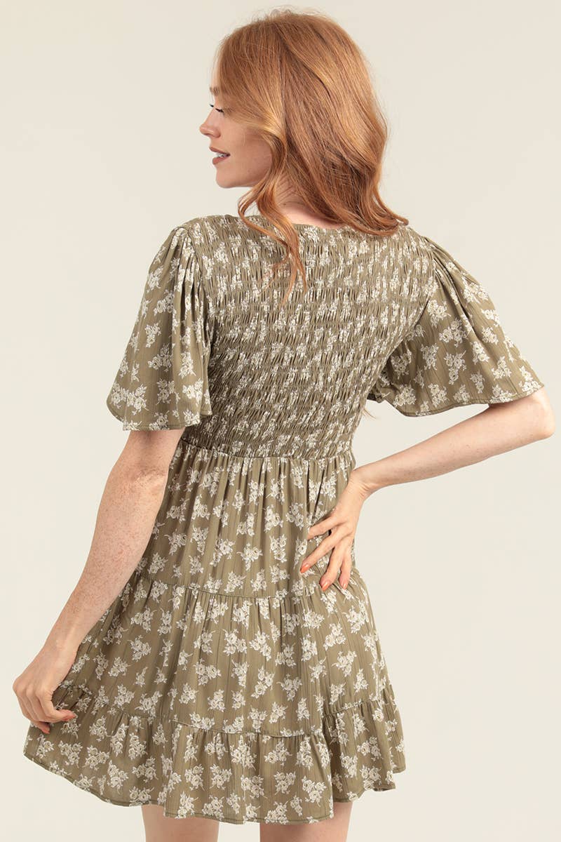 Boho Fields Flutter Sleeve Mini Dress