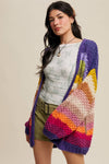 Rainbow Hand-Crochet Open Cardigan LSW0620
