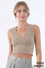 Nikibiki Vintage Plunge V-Neck Seamless Crop Top
