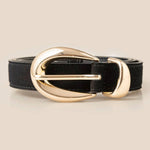 Oval Buckle Soft Leather Belt