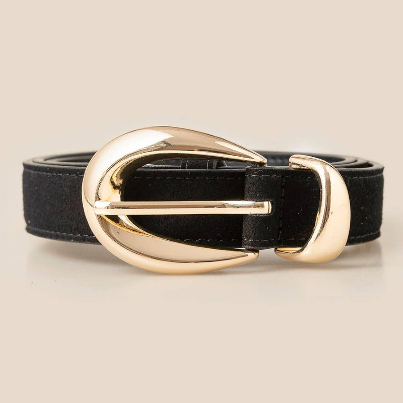 Oval Buckle Soft Leather Belt