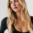 Camille Open Circle Statement Necklace - WATERPROOF-Necklace-Pretty Simple