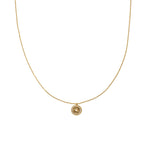18K Gold Sun Opal Pendant Necklace