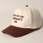 Put it on my husband's tab Embroidery Canvas Cap: Black / ONE SIZE