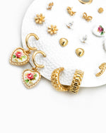 Ceramic Heart Mix Variety Earring Set of 10