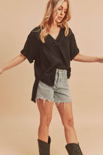 Ellen V- Neck Linen Top