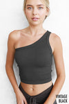 Nikibiki Vintage One Shoulder Crop Top