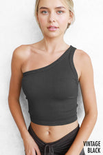 Nikibiki Vintage One Shoulder Crop Top