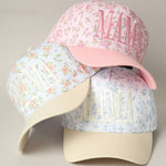 MAMA Embroidered Flower PatternTrucker Hat