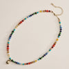 Colorful Beaded Necklace with Gold Letter Initial
