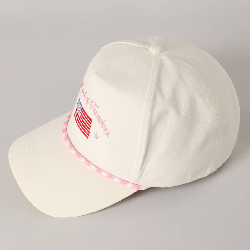 The Land of Freedom Flag Embroidered Trucker Hat