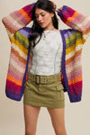 Rainbow Hand-Crochet Open Cardigan LSW0620
