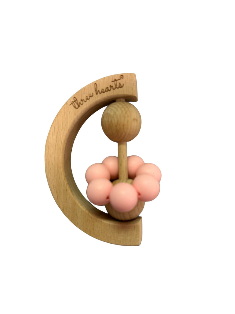 Moon Rattle - Beechwood & BPA Free Silicone