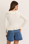 Frosted Flirt Ruffle Sweater