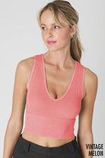 Nikibiki Vintage Plunge V-Neck Seamless Crop Top
