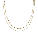 Waterproof Gold Box Chain Layered Necklace