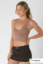 Nikibiki Vintage Plunge V-Neck Seamless Crop Top