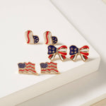 USA Flag Pattern Stud Earrings Set