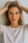 24K Gold Mini Thin Hammered Hoops