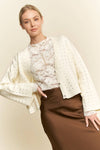 White Glitz Cardigan: Ivory