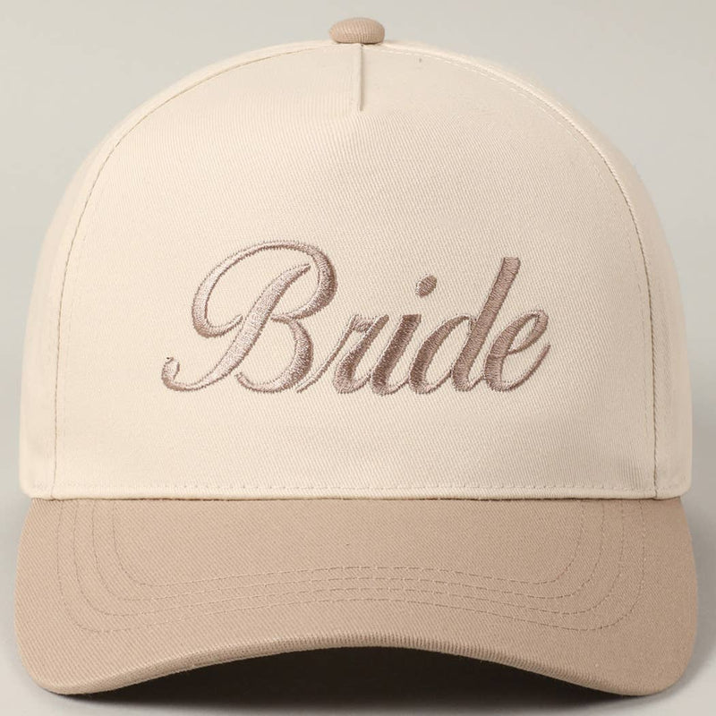 Bride Text Embroidery Two-Tone Trucker Hat: Pink / ONE SIZE