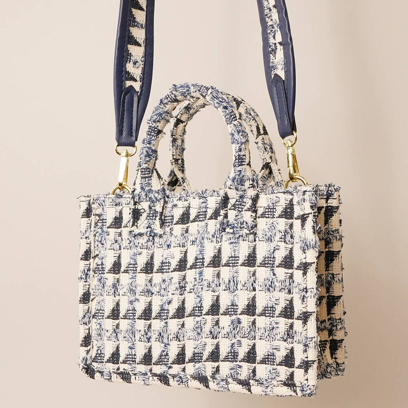 Polyester Geometric Mini Tote Bag