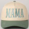 MAMA Typographic Design Embroidery Baseball Cap: Denim / ONE SIZE