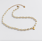 White Shell Necklace with Puffy Heart