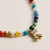 Colorful Beaded Necklace with Gold Letter Charm - 16 Assorted Pack