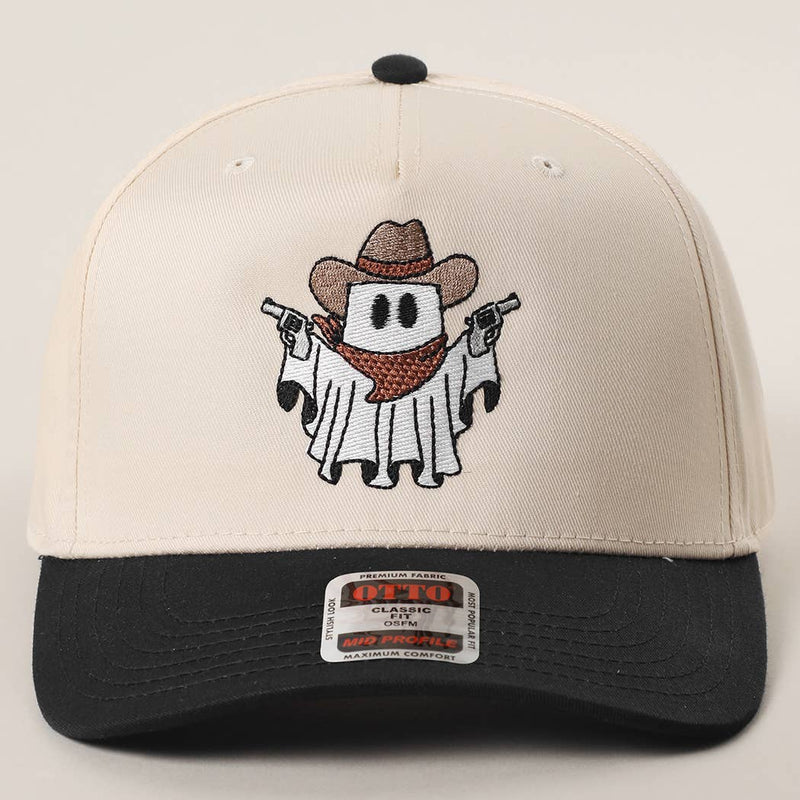 Western Vibes Cowboy Ghost Embroidered Trucker Hat
