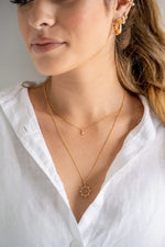 18K Gold Star Shaped Diamond Necklace