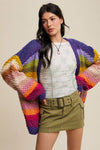 Rainbow Hand-Crochet Open Cardigan LSW0620