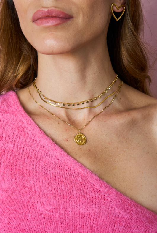 18K Gold Lined Heart Choker