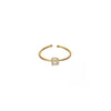 18K Gold Shiny Adjustable Initial Ring - Set of 16