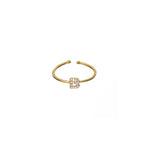 18K Gold Shiny Adjustable Initial Ring - Set of 16