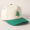 Christmas Tree Embroidery Canvas Baseball Cap