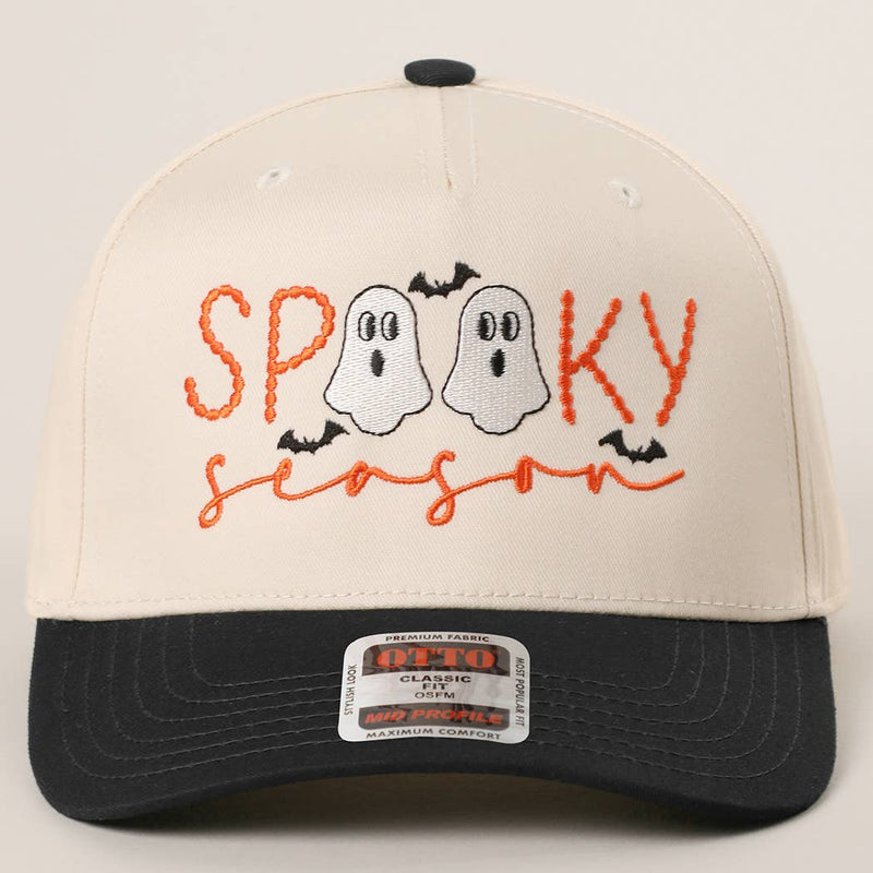 SPOOKY TWO Ghost Embroidered Trucker Hat