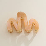 Wavy Matte Claw Clip with Gold Accents