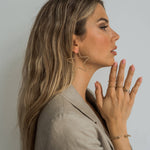 24K Gold Adjustable Thin Hammered Bangle