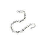 Waterproof Silver Squared Chain Bracelet