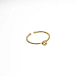 18K Gold Shiny Adjustable Initial Ring - Set of 16