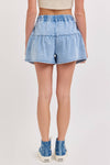 4 Button High Rise Flare Shorts