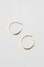 24K Gold Mini Thin Hammered Hoops