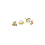 18K Gold Dainty Diamond Heart Studs