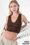 Nikibiki Vintage Plunge V-Neck Seamless Crop Top