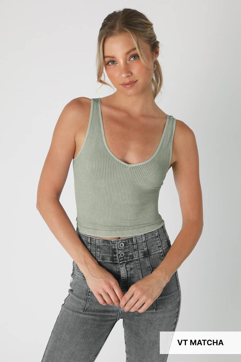 Nikibiki Vintage V Neck Crop Top